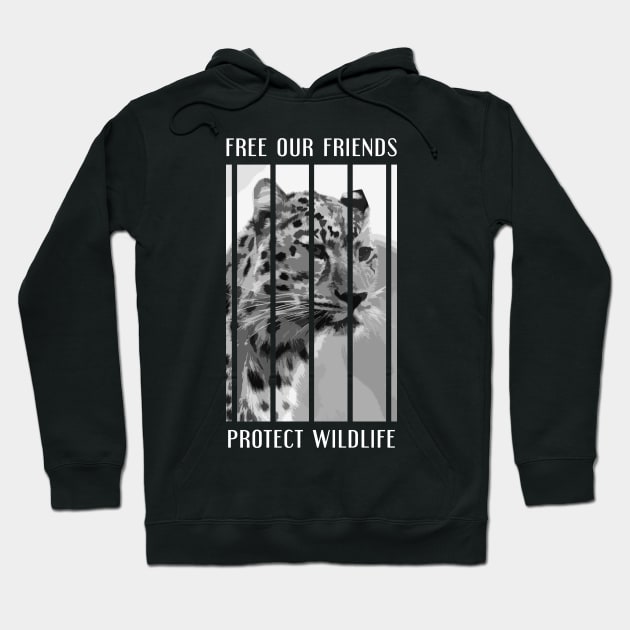 free our friends - leopards Hoodie by Protect friends